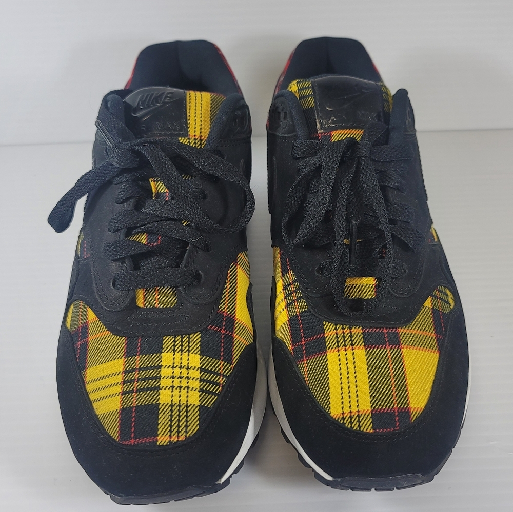 Nike Air Max 1 SE Tartan Women's Sneakers Size 8 Black Plaid Shoes Rare Used - Picture 7 of 11